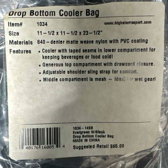 HIGH SIERRA Tri-Compartment Drop Bottom Travel Picnic Lunch Camping Cooler Bag - Picture 6 of 6